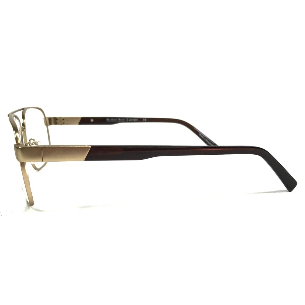 Michael Ryen Eyeglasses Frames MR-436 C2 Matte Gold Brown Aviator 57-17-147